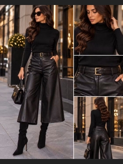 Sweter z golfem z delikatnej dzianiny w kolorze czarnym